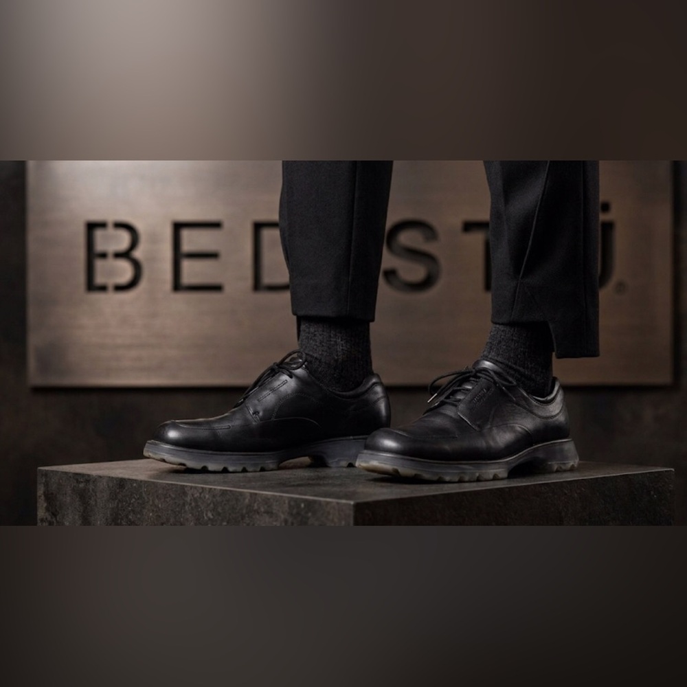 Authentic BED STU mens designer black leather shoes sz 12